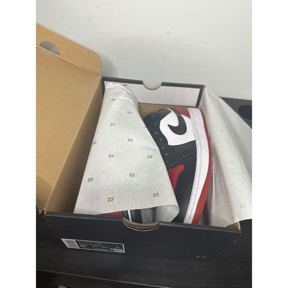 Brand New -Size 9.5 - Jordan 1 Low Black and Red (553558-161)-Ship Fast/In Hand! - Picture 6 of 7